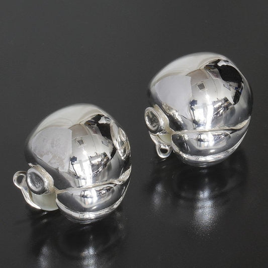 Hermes Apple Motif Earrings Silver 925 Vintage E1397