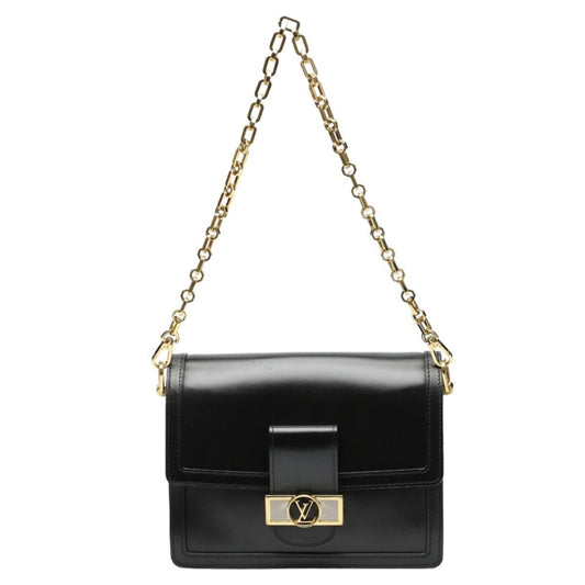 Louis Vuitton Lock Dauphine MM Chain Shoulder Bag Noir
