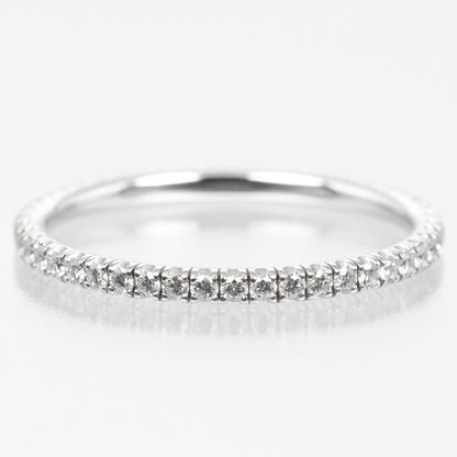 Cartier Etancel Full Eternity 18kwhite Gold With Diamonds #7.5 Ladies 1.1g Ring