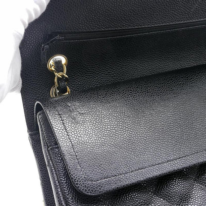 Chanel Matelasse 30 Chain Shoulder Bag In Black Caviar Skin