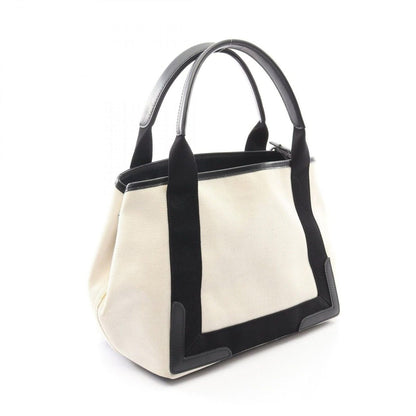 Balenciaga Tote Navy Cabas S Natural Black Canvas Leather — view 2