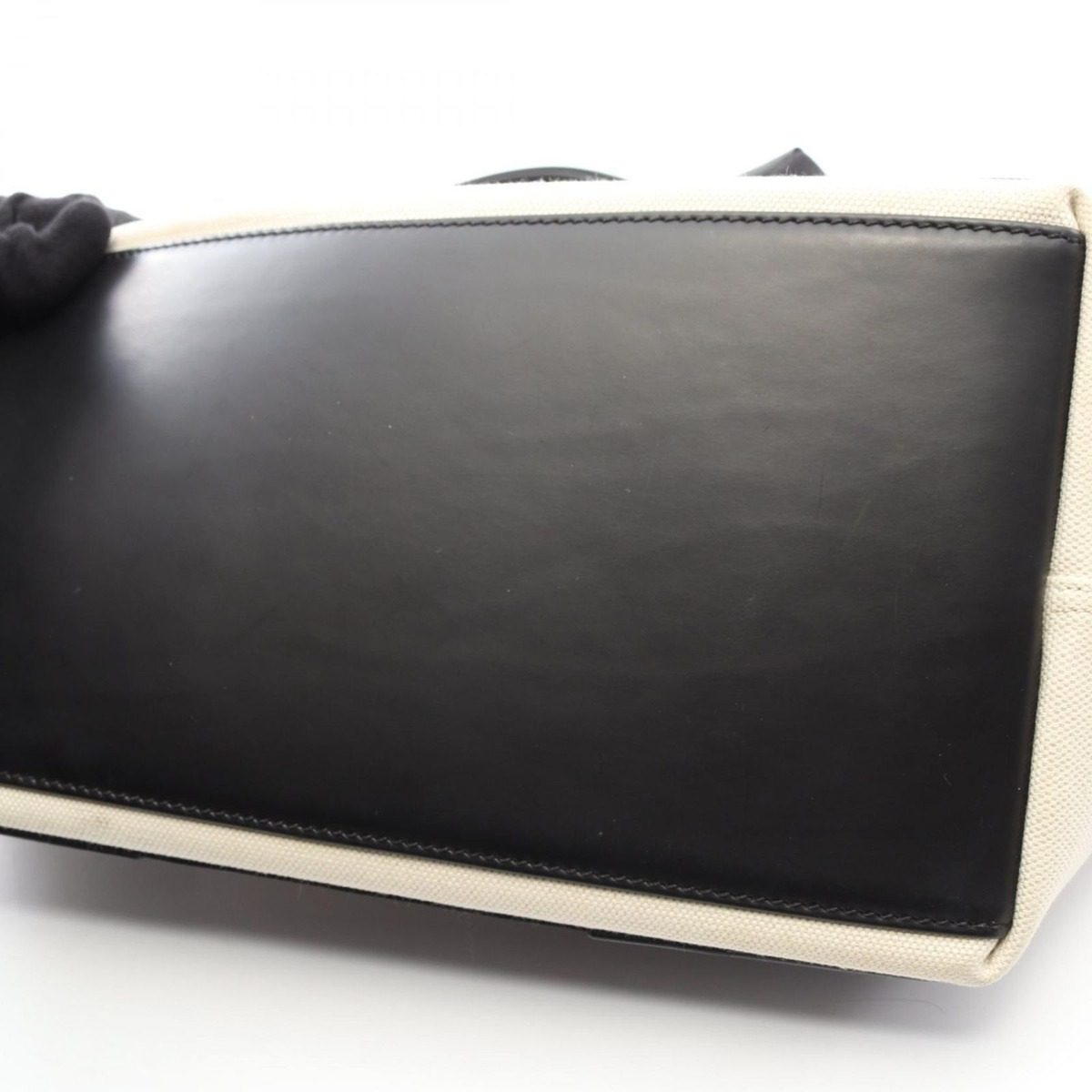 Balenciaga Tote Navy Cabas S Natural Black Canvas Leather — view 7