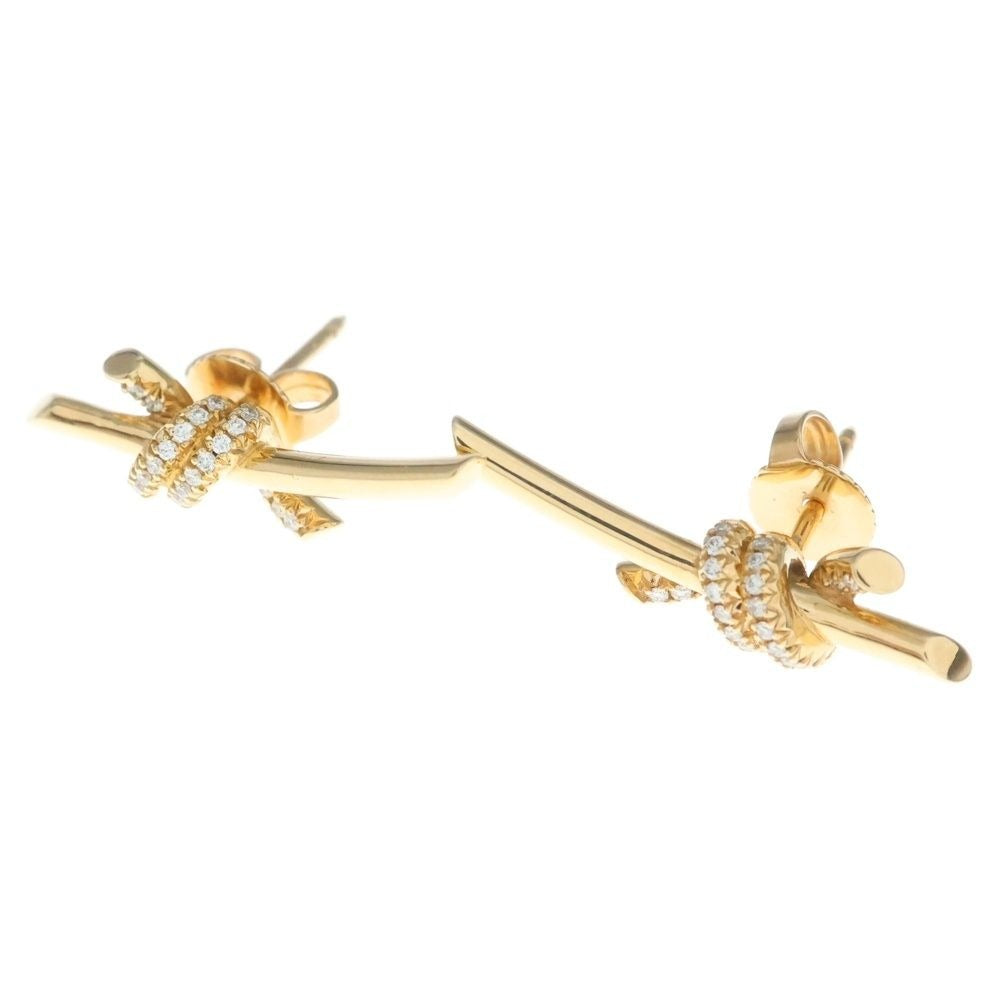 Tiffany & Co. Knot Diamond Earrings Pink Gold