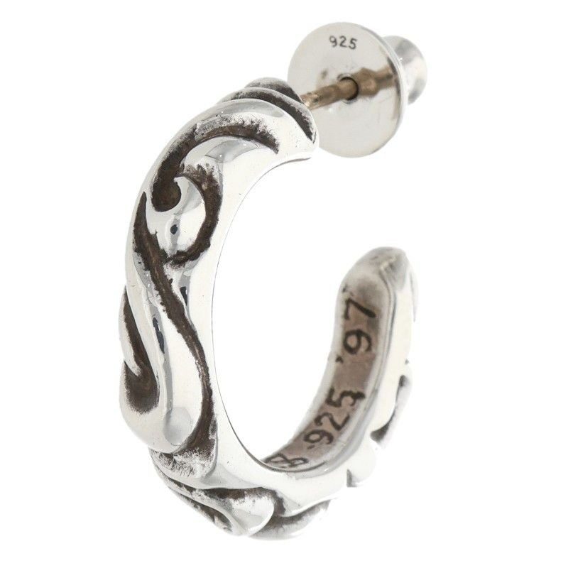 Chrome Hearts Hoop Scrool 1 Scroll Hop Silver Earrings