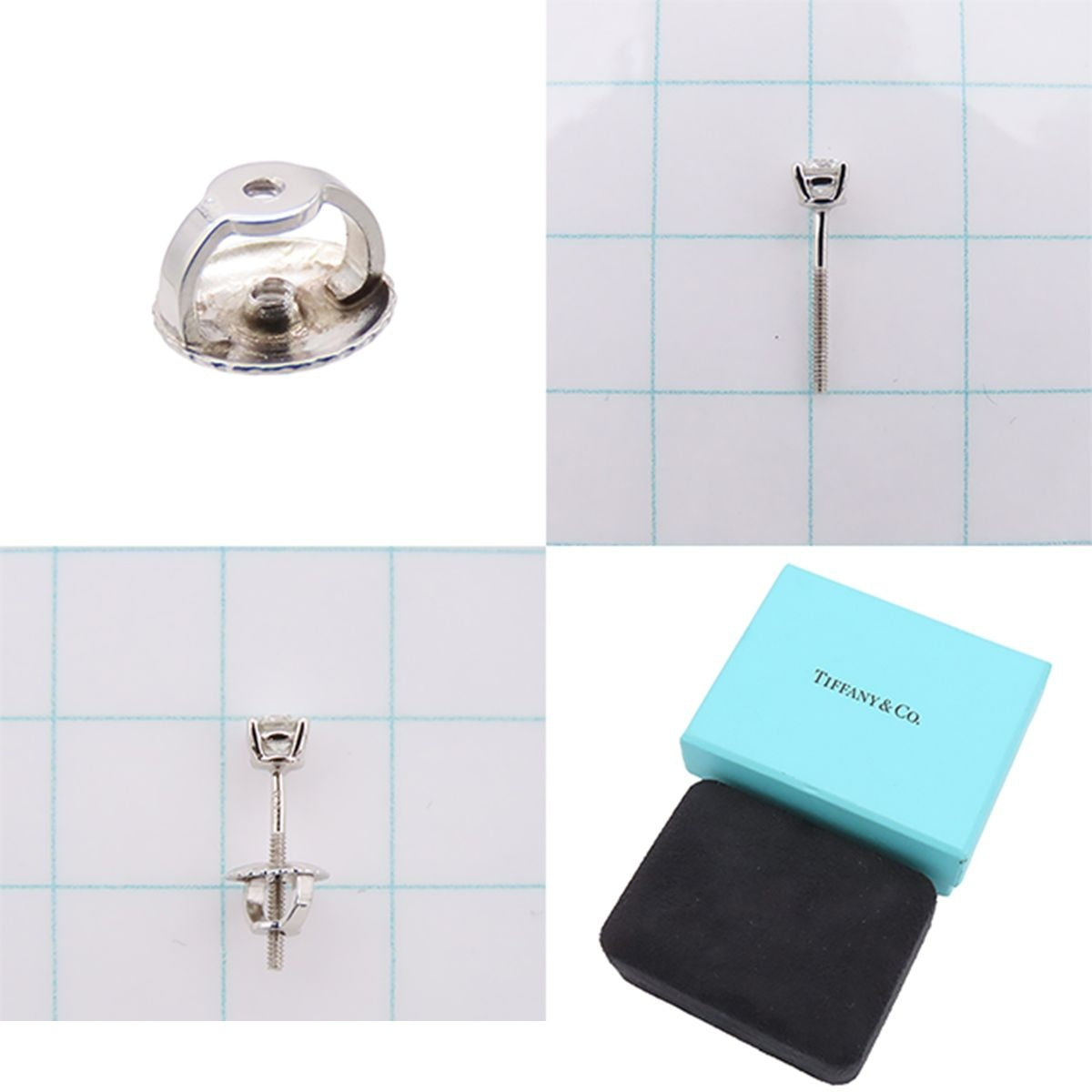 Tiffany & Co Solitaire Platinum Diamond Earrings — view 8