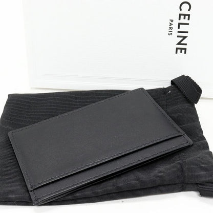 Celine Card Case Passcase Logo Card Case Card Holder Smooth Calfskin Black