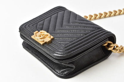 Chanel Belt Bag Coin Case Chain Pouch Chanel Boy Chanel Black Gold Hardware