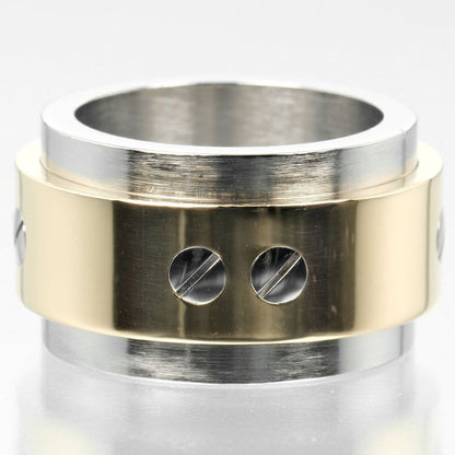 Cartier Santos 100 18K Yellow Gold And Stainless Steel No 7 Ladies 17.6g Ring