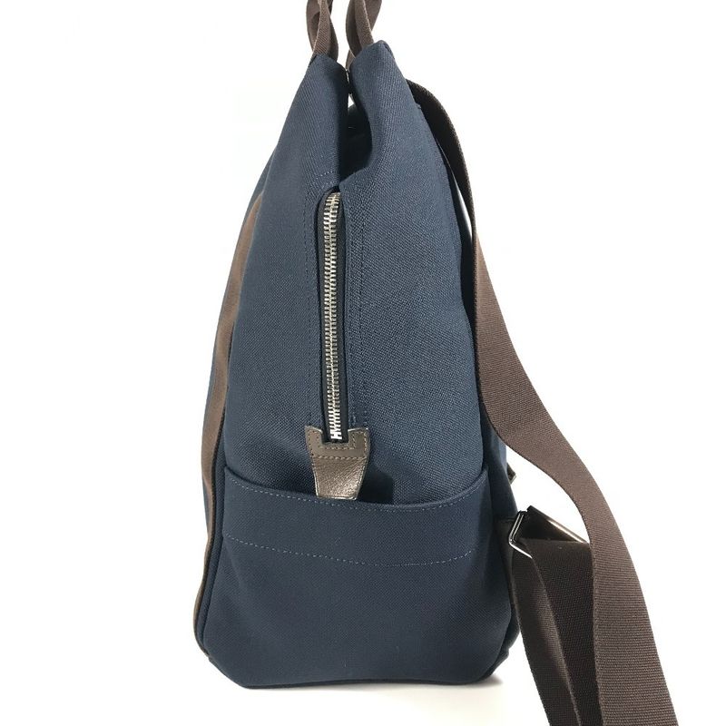 Hermes Backpack Sac Depansage Groom Cotton Navy
