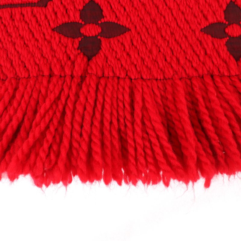 Louis Vuitton M72432 Echarpe Logomania Silk-blend Ruby Monogram Fringed Scarf