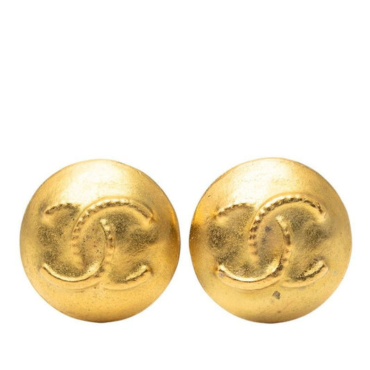 Chanel Coco Mark Vintage Gold Plated Earrings