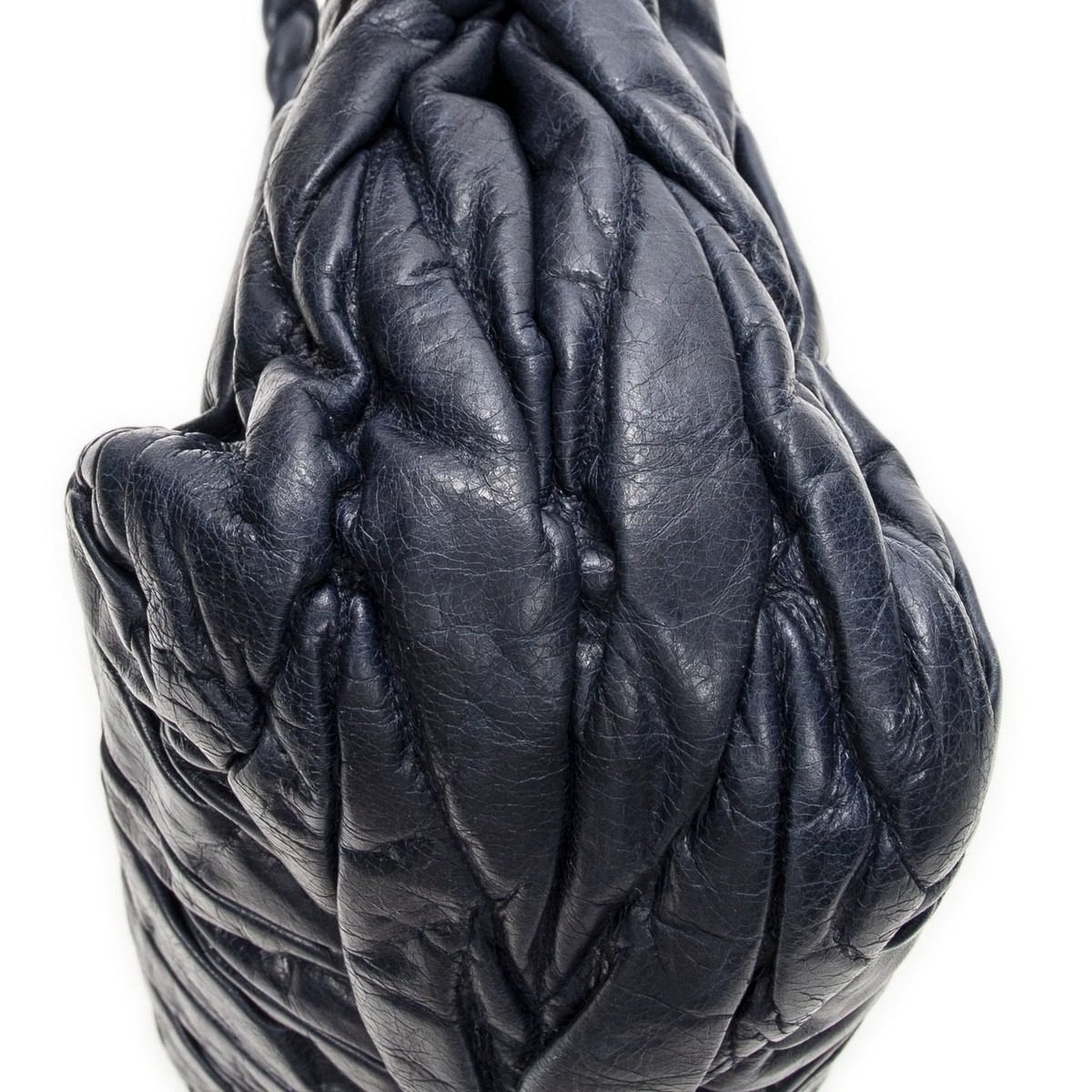 Miu Miu Miu Way Handbag Navy Matelasse Leather — view 8