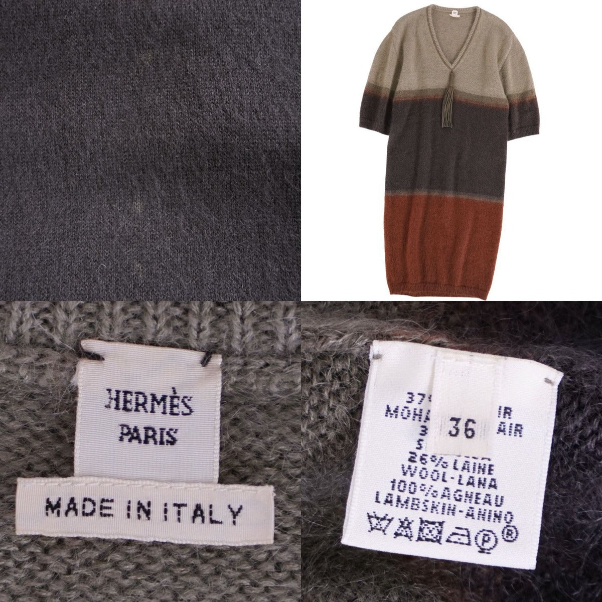 Hermes Knit Dress Short Sleeve Mohair Condition Description — view 7