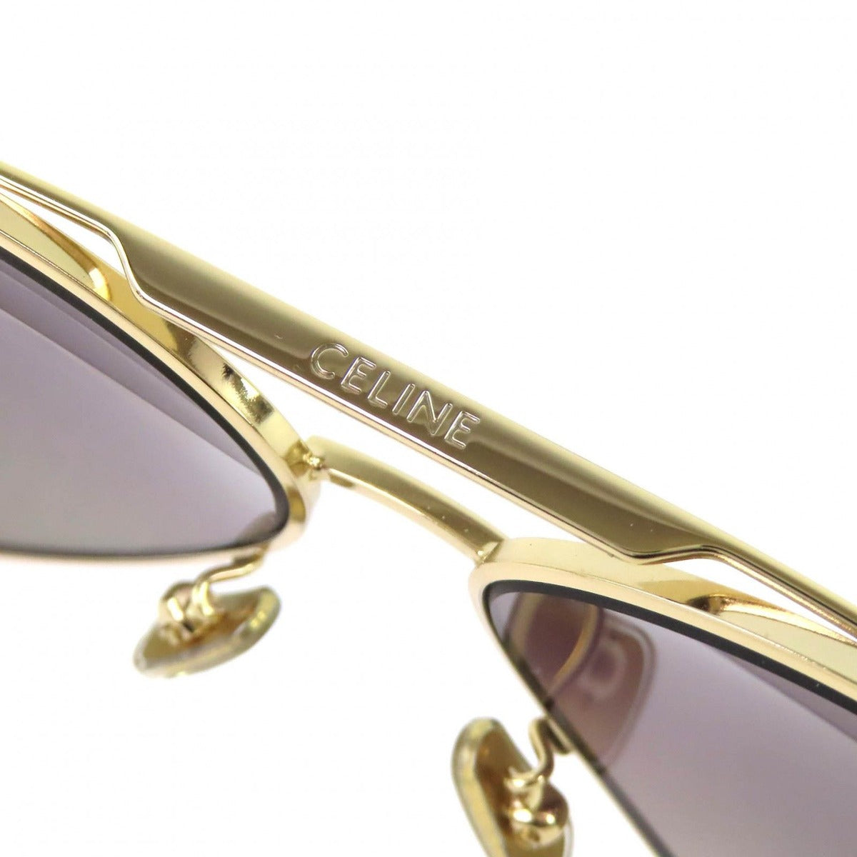 Celine Two Bridge Teardrop Sunglasses Gold — view 9