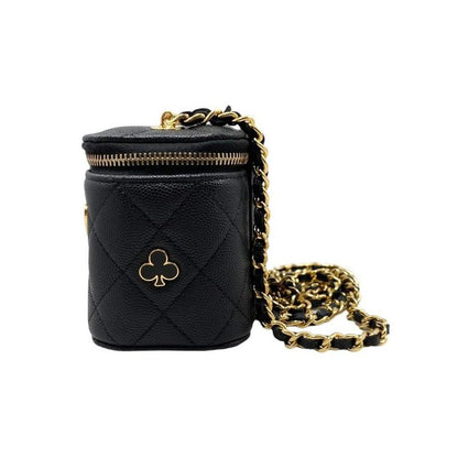 Chanel Shoulder Bag Small Vanity Bag Ap3078 Matelasse Caviar Skin Coco Mark