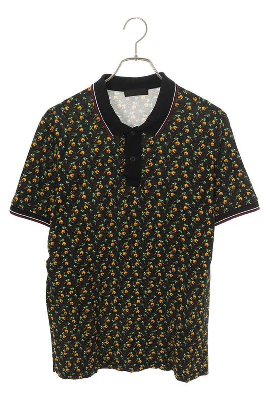 Prada Ujn077 All Over Pattern Short Sleeve Polo Shirt Men's M