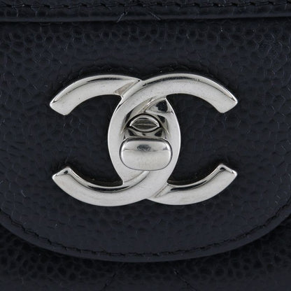 Chanel Deca Matelasse 30 Chain Shoulder Double Flap A58600 Caviar Skin Black