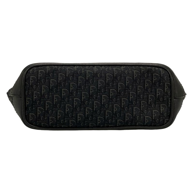 Dior/christian Dior Handbag Trotter Black And Gray Studded/mini Bag Leather