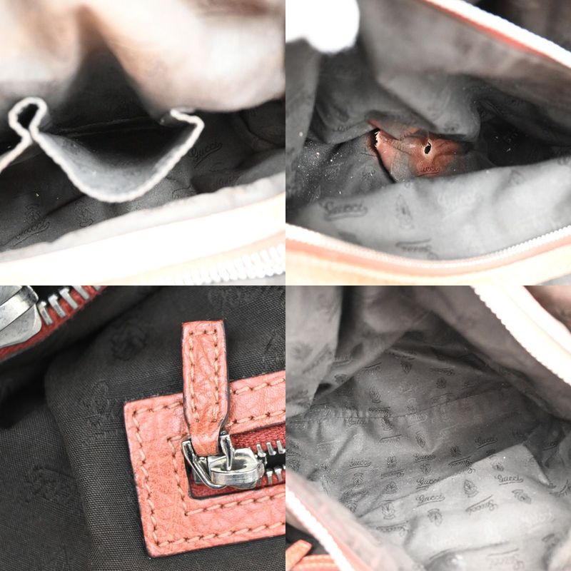 Gucci Bamboo Tote Shoulder Bag Leather Coral Pink 64ka752