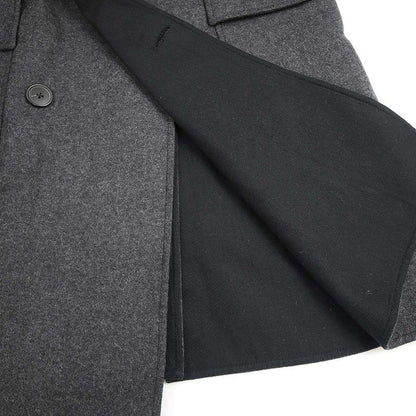 Hermes 12aw Wool Flannel Double Long Coat Pt93dba Gray 48