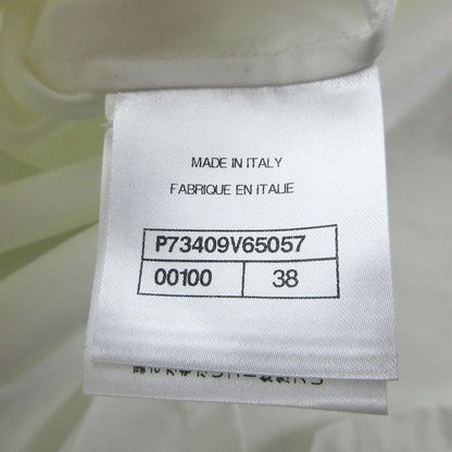 Chanel 22b Lion Button Velour Collar Shirt Long Sleeve Top White Size M Women's