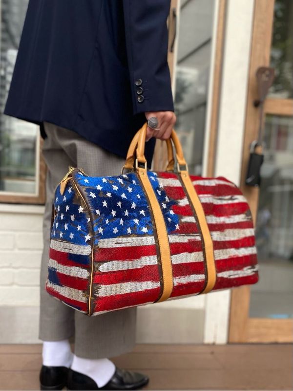 Louis Vuitton JAY AHR FLAG USA Paint Brushed Model Keepall : X0358