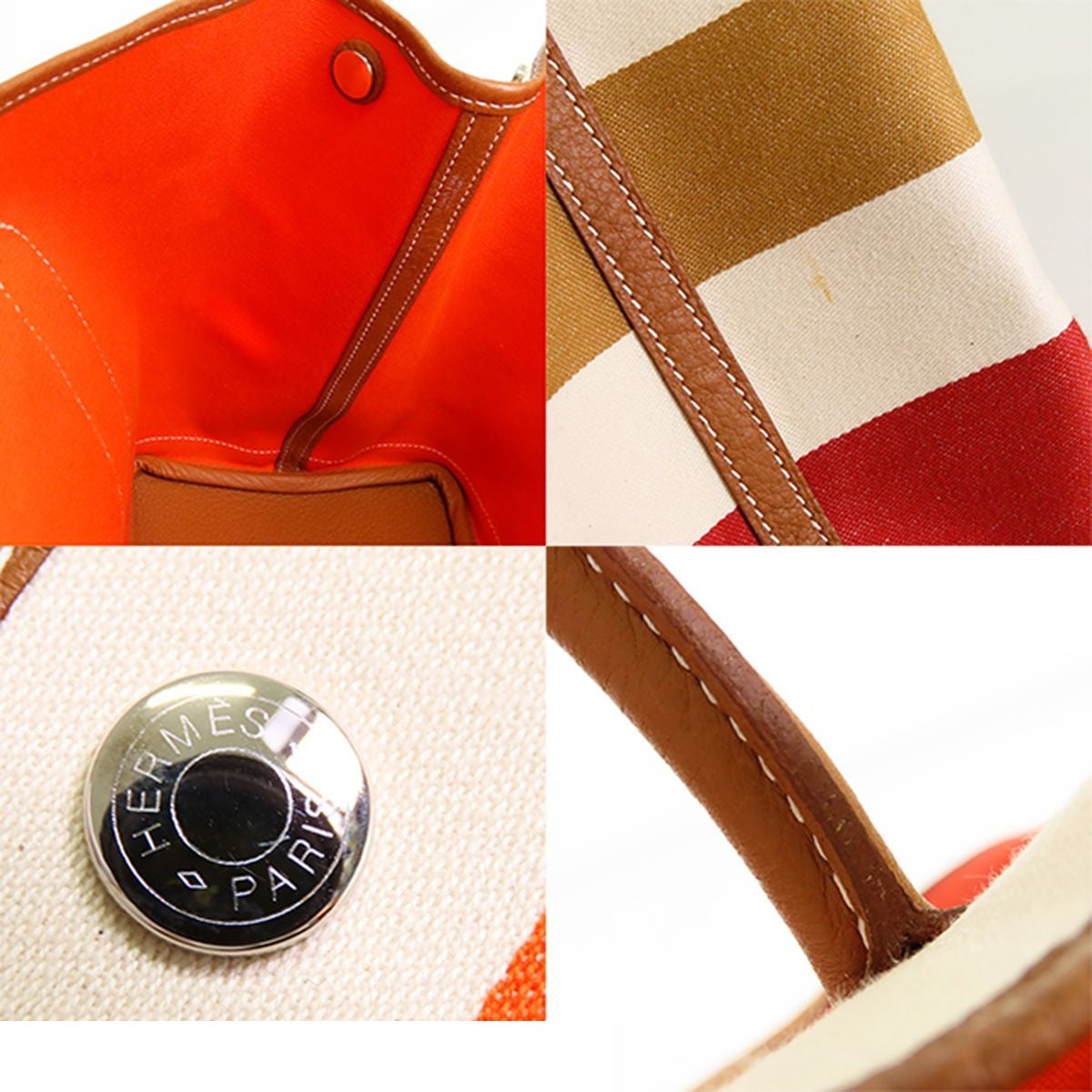 Hermes Garden Party PM Ecru Rouge Venetian Gold Silver Negonda Toilet Transat — view 8