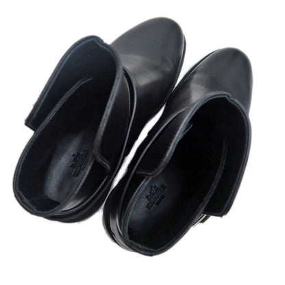 Hermes Short Boots Jeff Black Silver Hardware Leather Shoes — view 6