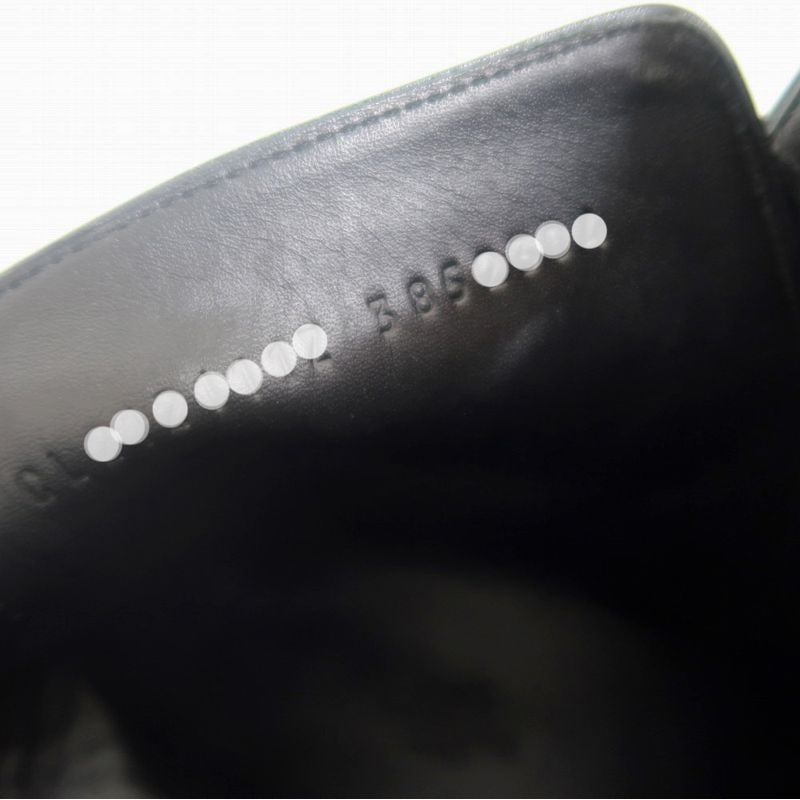 Hermes Short Boots Jeff Black Silver Hardware Leather Shoes — view 8