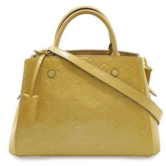 Louis Vuitton Monogram Vernis Montaigne BB 2-Way Shoulder Bag Patent Dune