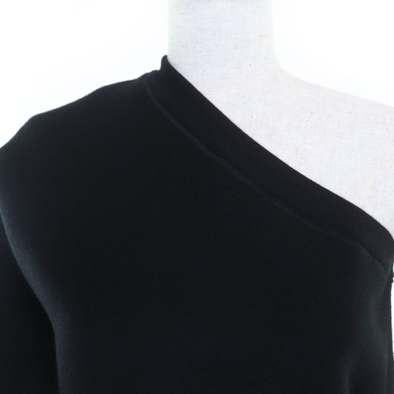 Louis Vuitton 24SS Logo One Shoulder Technical Knit Pullover Top Black XS Made