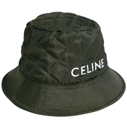 Celine Logo Bucket Hat Khaki Nylon Green