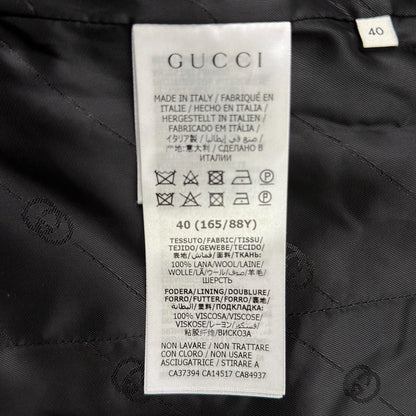 Gucci All Pattern Lining Interlocking Wool Flannel Tweed Jacket Black — view 9