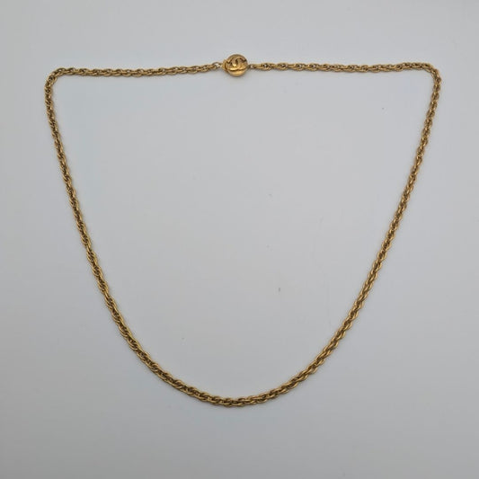 Chanel Gold CC Logo Chain Necklace Vintage