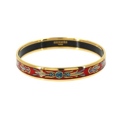 Hermes Enamel PM Bangle Bracelet Gold Red Email PM
