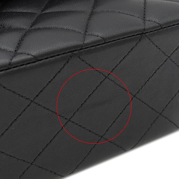 Chanel Shoulder Bag Matelasse 25 Flap Bag Lambskin Black Silver Hardware Black