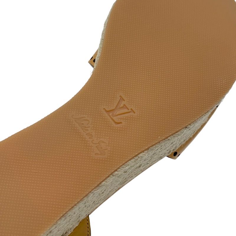Louis Vuitton Starboard Line Sandals Shoes Leather Camel Unused Monogram