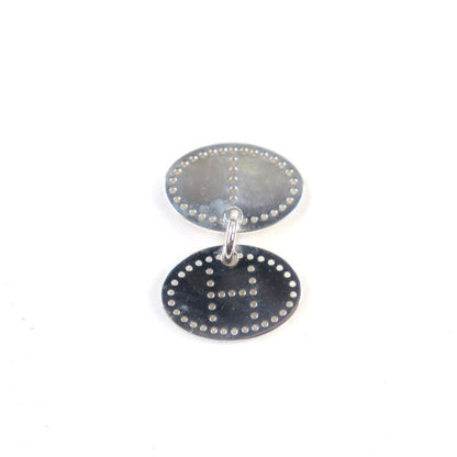 Hermes Eclipse Evelyn Ag925 H Logo Motif Perforated Oval Pendant Top Silver