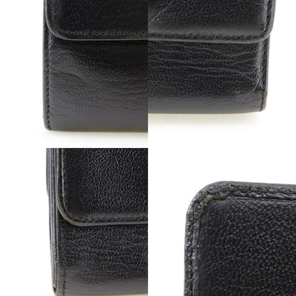 Chanel Coco Mark W Hook A13456 Calf Black Ladies Bifold Wallet