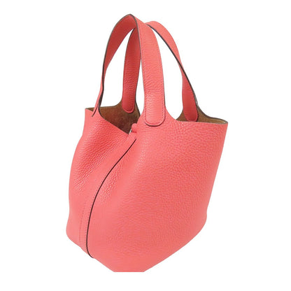 Hermes Picotin Lock PM Rose Azalea Silver Taurillon Handbag — view 2
