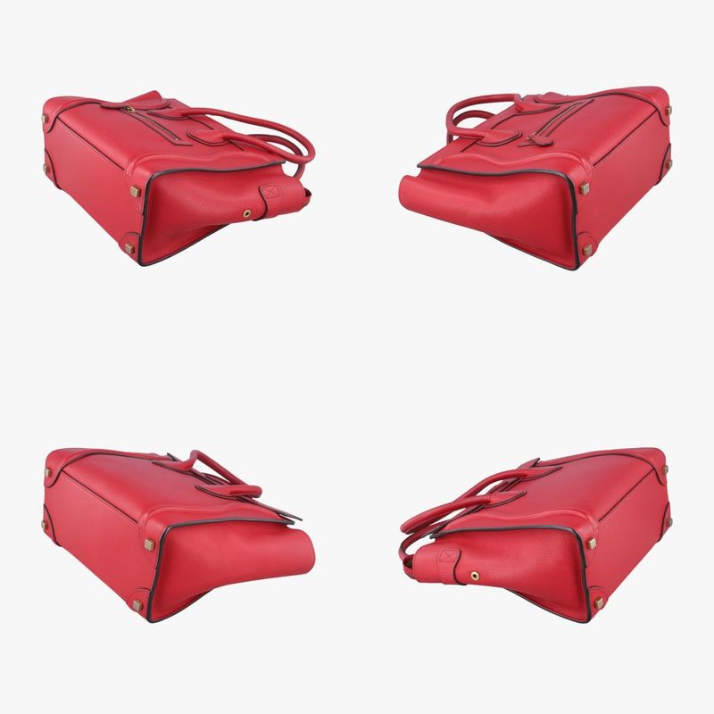 Celine Luggage Micro Shopper Red Leather U-at-0124 U-cu-0124