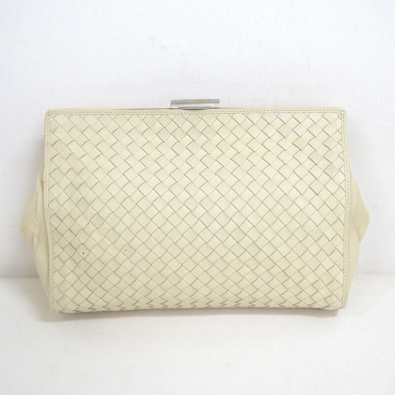 Bottega Veneta Clutch Intrecciato Cream Leather