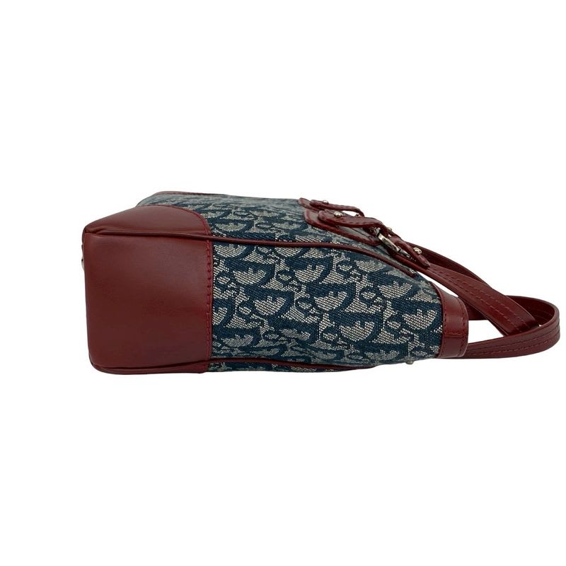 Christian Dior Trotter Pattern Canvas Leather Handbag Tote Bag