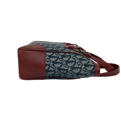 Christian Dior Trotter Pattern Canvas Leather Handbag Tote Bag