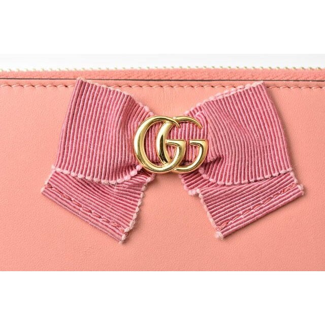 Gucci Wallet Long Round Zipper GG Marmont Ribbon Pink Dlxwj — view 5