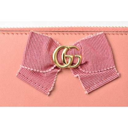 Gucci Wallet Long Round Zipper GG Marmont Ribbon Pink Dlxwj — view 5