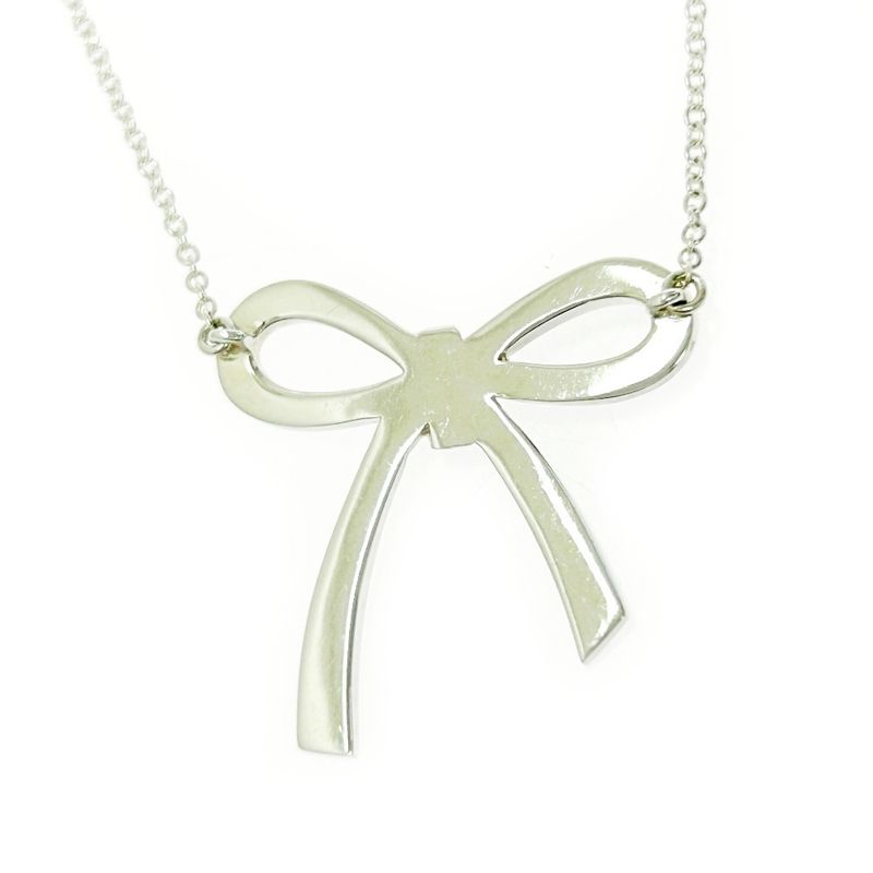 Tiffany & Co Silver Ribbon Necklace 3.0g 925 Engraved 479578 Necklace