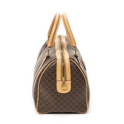 Celine Small Boston Brown Macadam Canvas Shoulder Bag — view 4