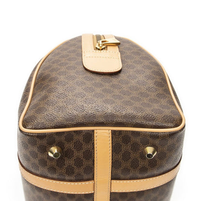 Celine Small Boston Brown Macadam Canvas Shoulder Bag — view 7