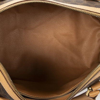 Celine Small Boston Brown Macadam Canvas Shoulder Bag — view 9